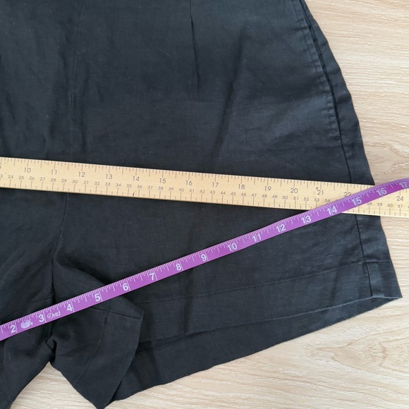 Madewell Large NEW Clean Pull-On Shorts Linen Black Classic Vacation Resort - Picture 7 of 7